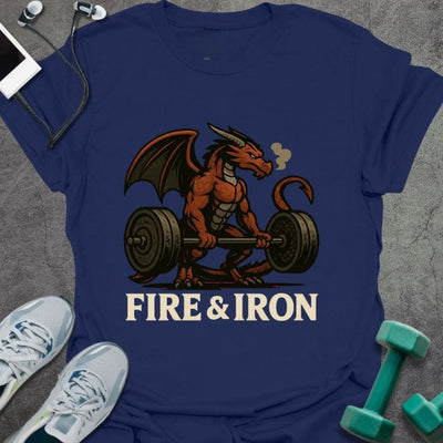 Fire And Iron T-Shirt - Gym Graphic Tee - Gift for Gym Lovers - Unisex