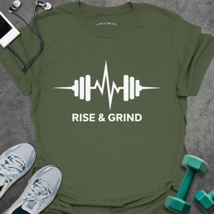 Rise And Grind T-Shirt - Gym Graphic Tee - Gift for Gym Lovers - Unisex