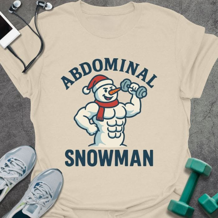 Ab Snowman T-Shirt - Gym Graphic Tee - Gift for Gym Lovers - Unisex