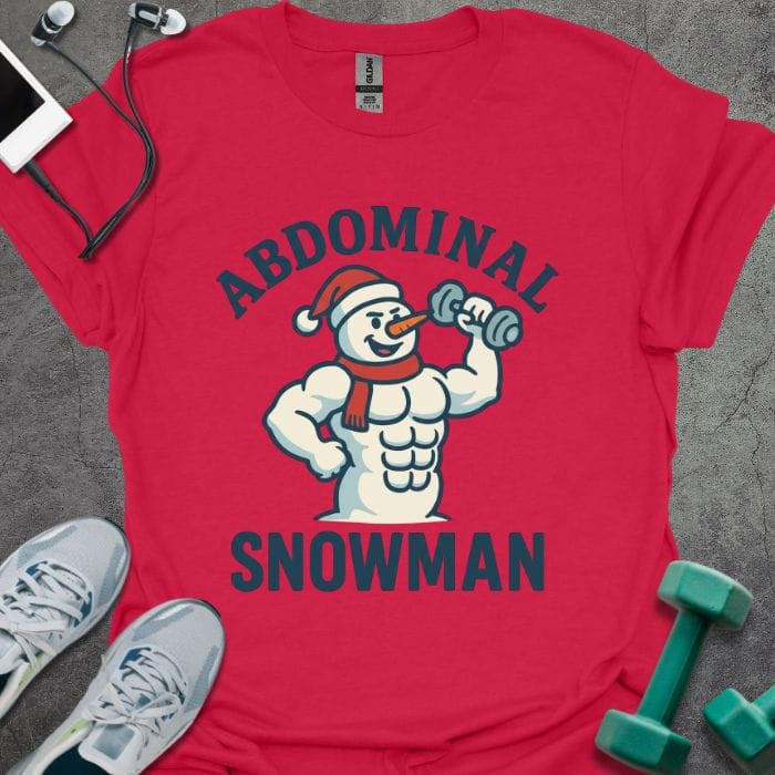 Ab Snowman T-Shirt - Gym Graphic Tee - Gift for Gym Lovers - Unisex