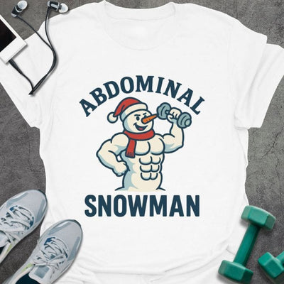 Ab Snowman T-Shirt - Gym Graphic Tee - Gift for Gym Lovers - Unisex