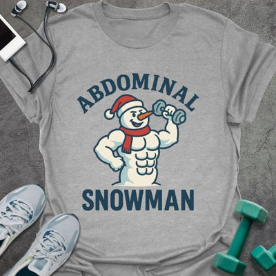 Ab Snowman T-Shirt - Gym Graphic Tee - Gift for Gym Lovers - Unisex