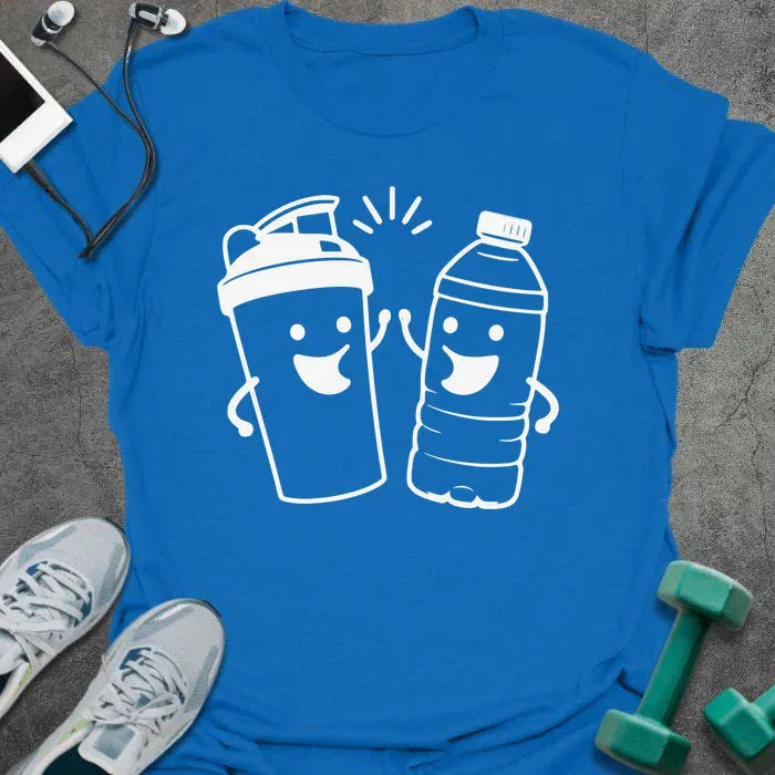 Bottle Cheers T-Shirt - Gym Graphic Tee - Gift for Gym Lovers - Unisex