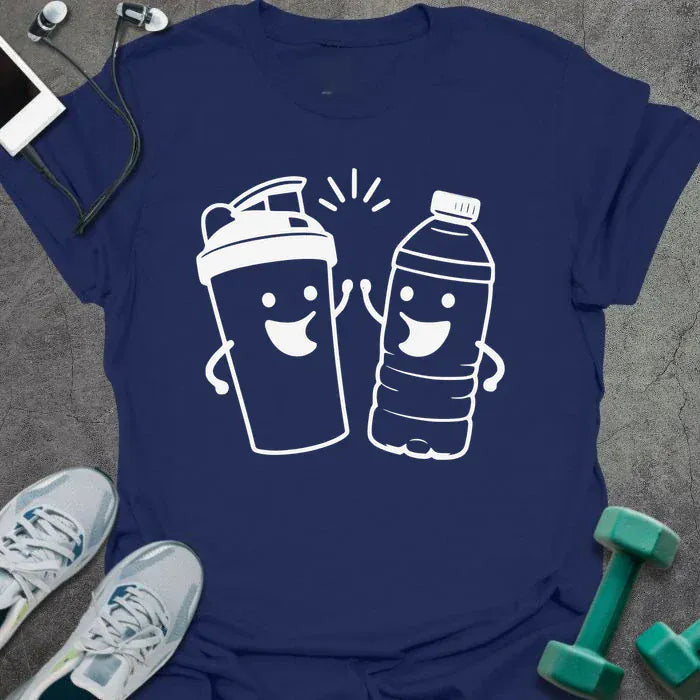 Bottle Cheers T-Shirt - Gym Graphic Tee - Gift for Gym Lovers - Unisex