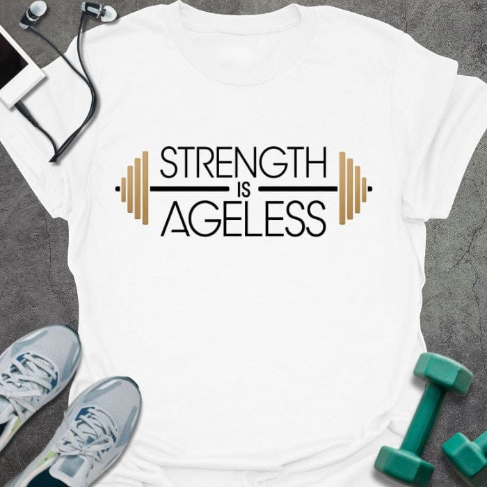 Ageless Strength L T-Shirt - Gym Graphic Tee - Gift for Gym Lovers - Unisex