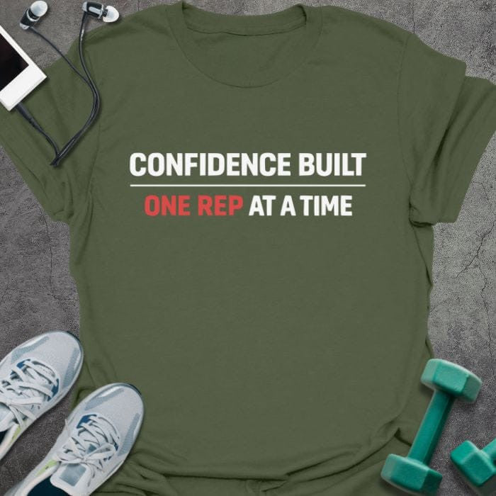 Confidence Built T-Shirt - Gym Graphic Tee - Gift for Gym Lovers - Unisex