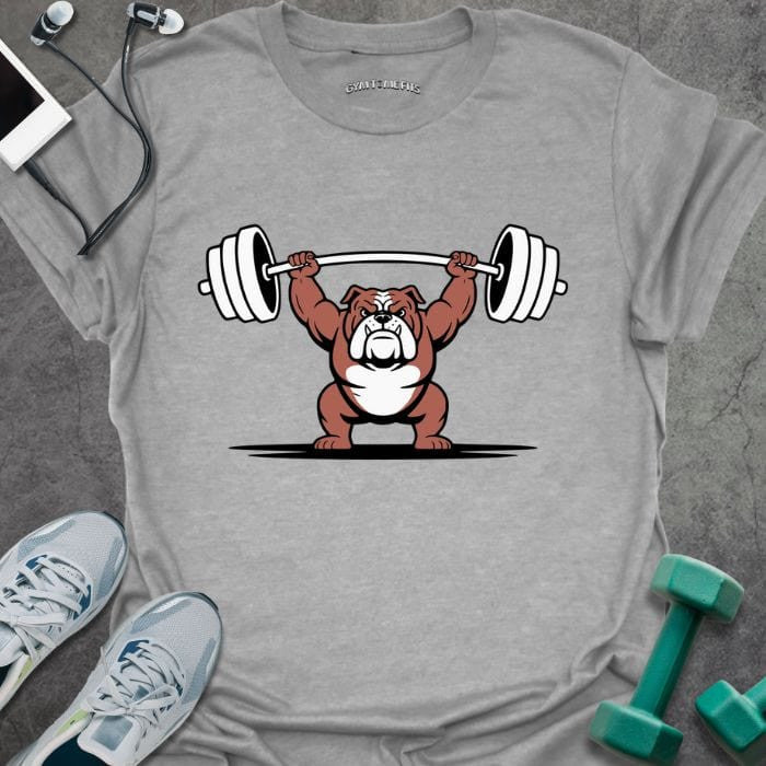 Bull Dog Lift T-Shirt - Gym Graphic Tee - Gift for Gym Lovers - Unisex