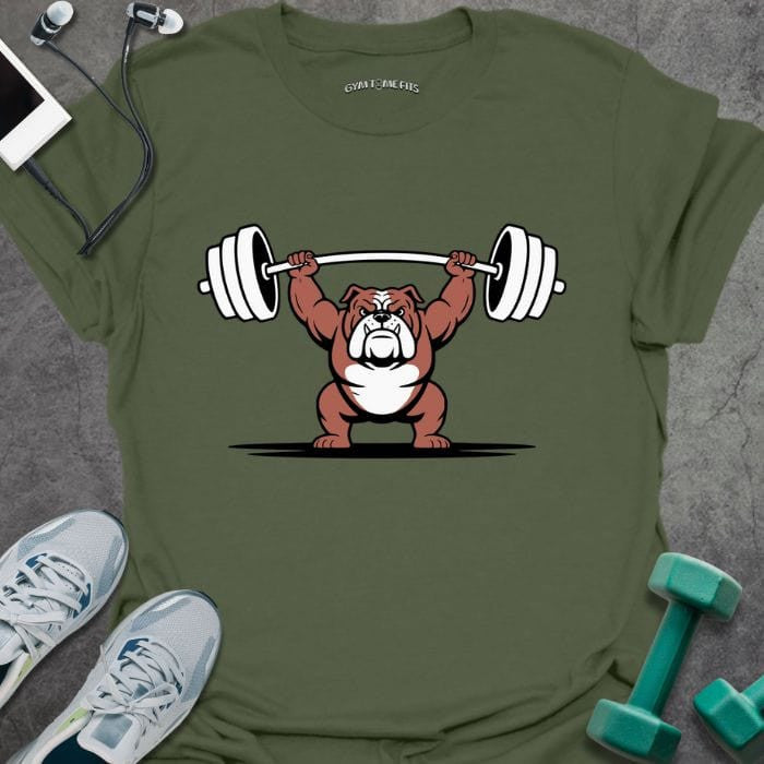 Bull Dog Lift T-Shirt - Gym Graphic Tee - Gift for Gym Lovers - Unisex