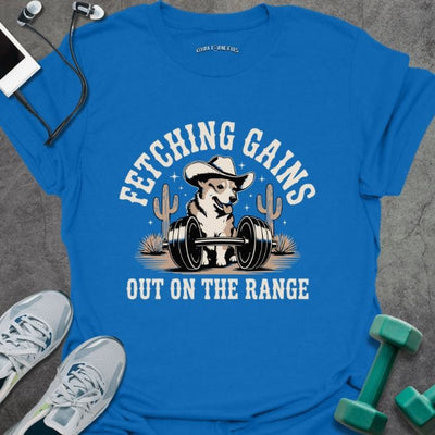 Fetching Gains T-Shirt - Gym Graphic Tee - Gift for Gym Lovers - Unisex