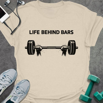 Behind Bars T-Shirt - Gym Graphic Tee - Gift for Gym Lovers - Unisex