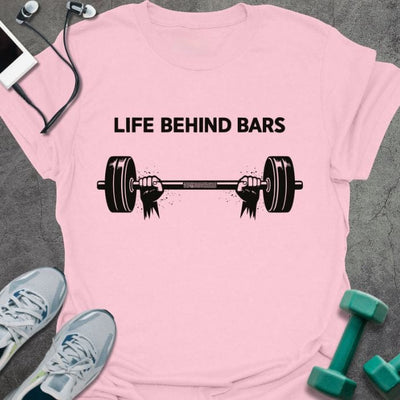 Behind Bars T-Shirt - Gym Graphic Tee - Gift for Gym Lovers - Unisex