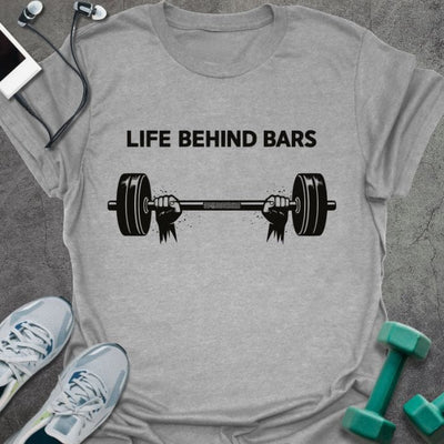 Behind Bars T-Shirt - Gym Graphic Tee - Gift for Gym Lovers - Unisex
