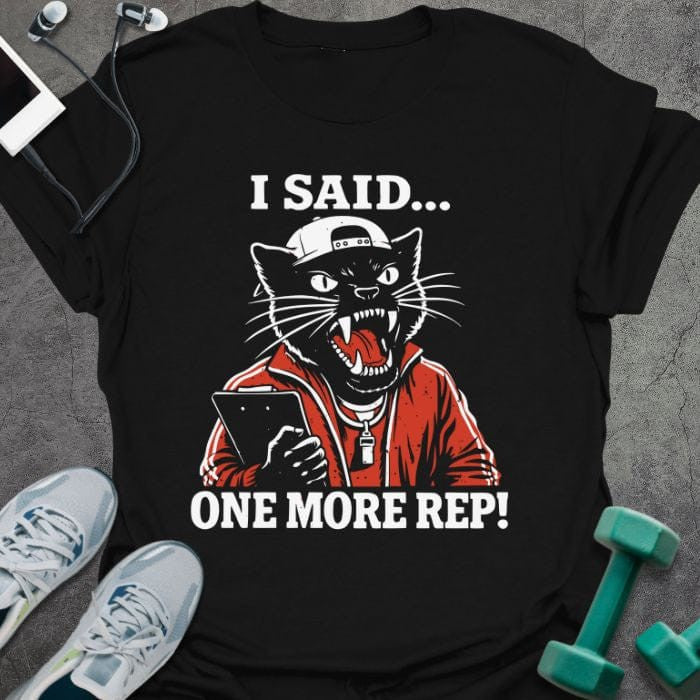 Cat More Reps T-Shirt - Gym Graphic Tee - Gift for Gym Lovers - Unisex