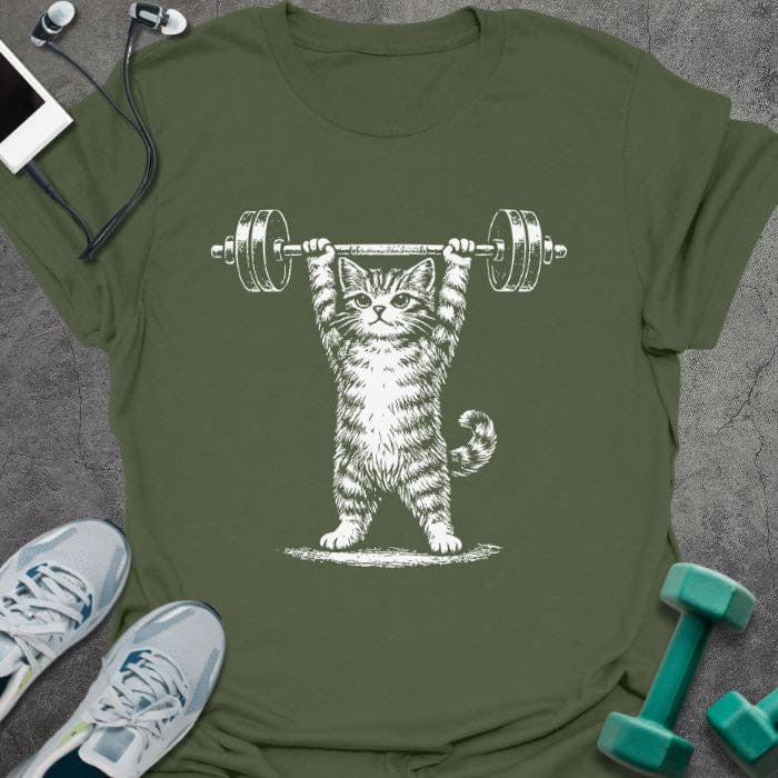 Cat Overhead T-Shirt - Gym Graphic Tee - Gift for Gym Lovers - Unisex