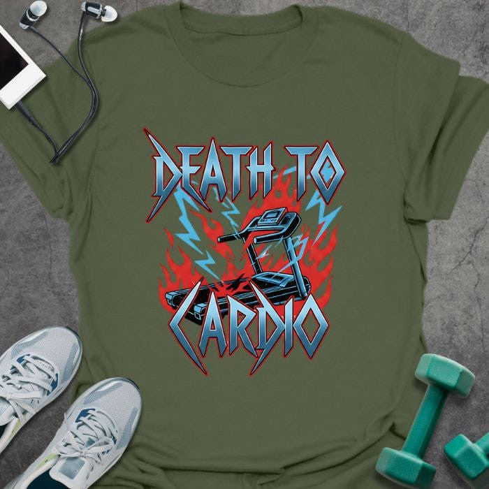 Cardio Death T-Shirt - Gym Graphic Tee - Gift for Gym Lovers - Unisex
