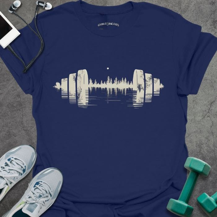 Forest Dumbbell T-Shirt - Gym Graphic Tee - Gift for Gym Lovers - Unisex