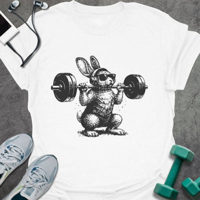 Bunny Squat T-Shirt - Gym Graphic Tee - Gift for Gym Lovers - Unisex