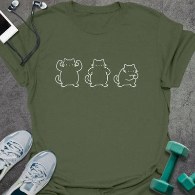 Cat Poses T-Shirt - Gym Graphic Tee - Gift for Gym Lovers - Unisex