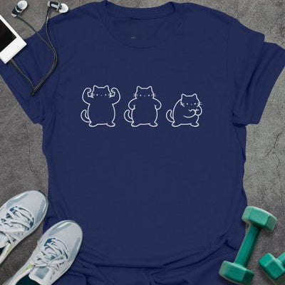 Cat Poses T-Shirt - Gym Graphic Tee - Gift for Gym Lovers - Unisex