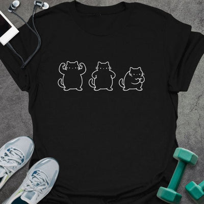 Cat Poses T-Shirt - Gym Graphic Tee - Gift for Gym Lovers - Unisex