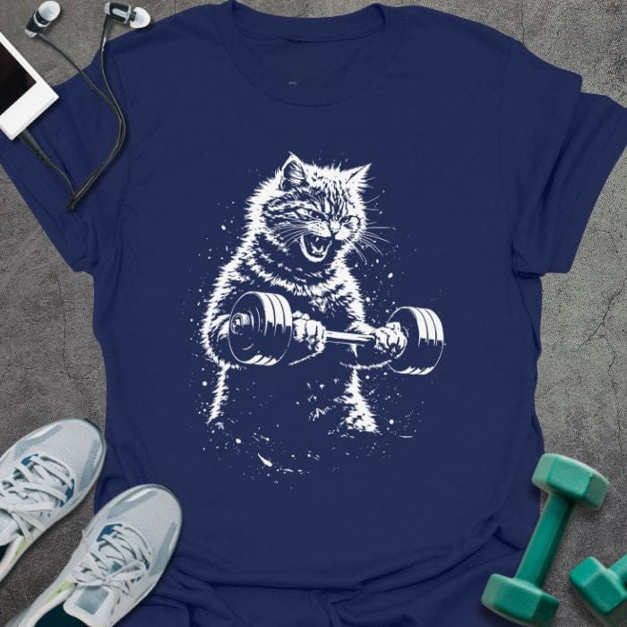 Cat Curl T-Shirt - Gym Graphic Tee - Gift for Gym Lovers - Unisex