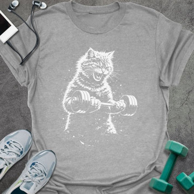 Cat Curl T-Shirt - Gym Graphic Tee - Gift for Gym Lovers - Unisex