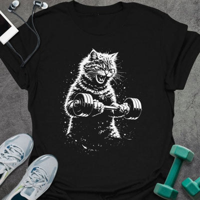 Cat Curl T-Shirt - Gym Graphic Tee - Gift for Gym Lovers - Unisex