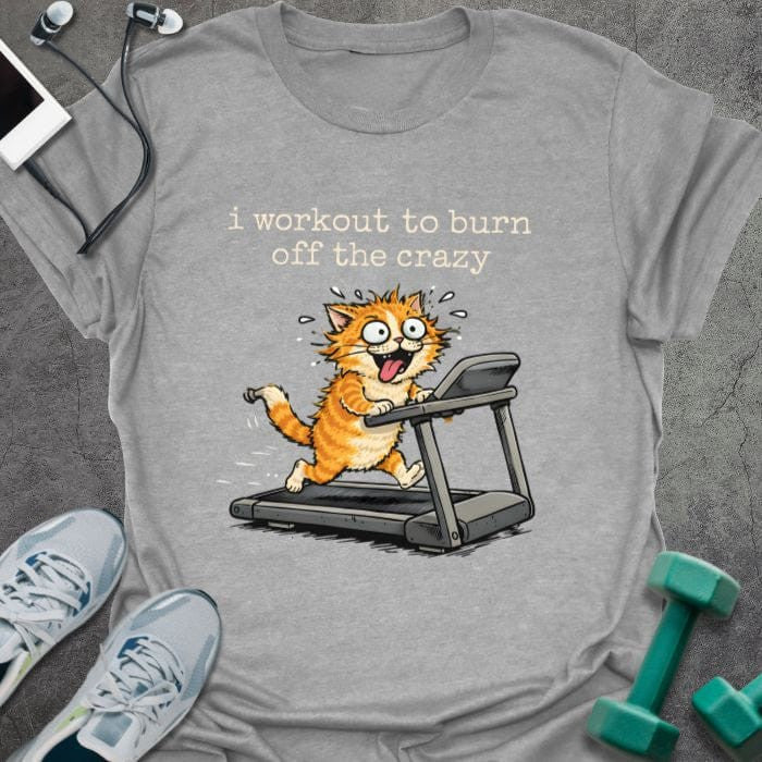 Crazy Cat T-Shirt - Gym Graphic Tee - Gift for Gym Lovers - Unisex