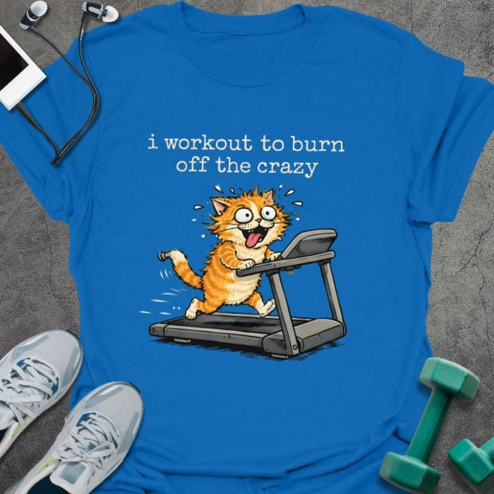 Crazy Cat T-Shirt - Gym Graphic Tee - Gift for Gym Lovers - Unisex