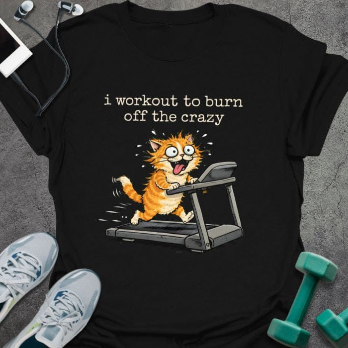 Crazy Cat T-Shirt - Gym Graphic Tee - Gift for Gym Lovers - Unisex