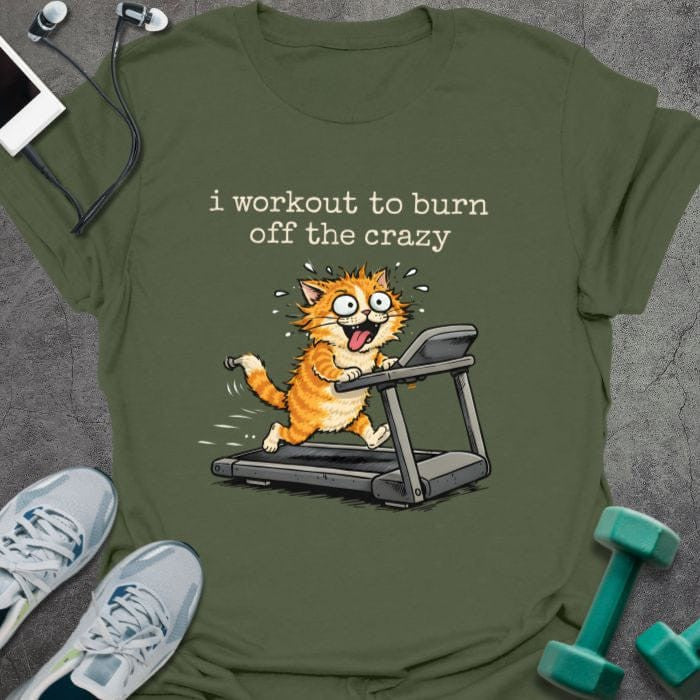 Crazy Cat T-Shirt - Gym Graphic Tee - Gift for Gym Lovers - Unisex