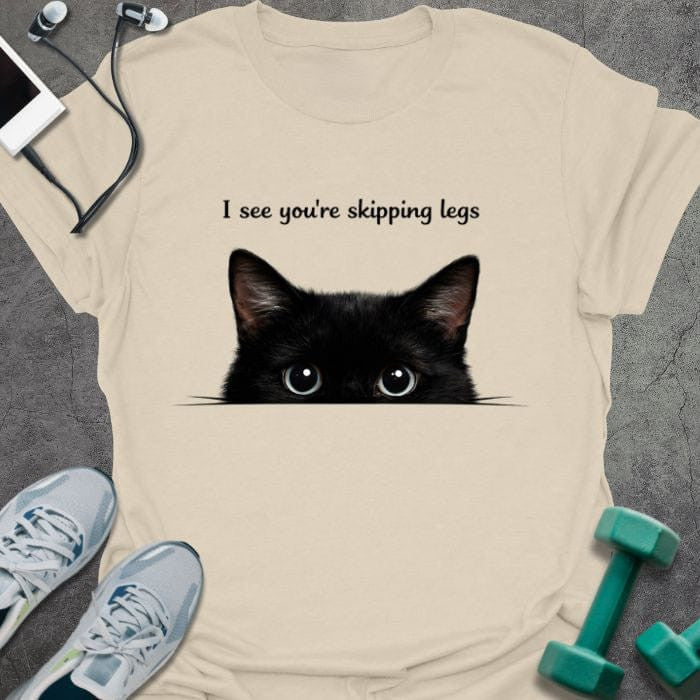 Cat Sees You T-Shirt - Gym Graphic Tee - Gift for Gym Lovers - Unisex