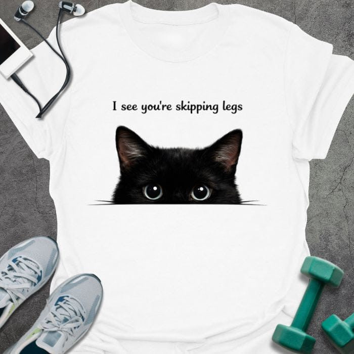 Cat Sees You T-Shirt - Gym Graphic Tee - Gift for Gym Lovers - Unisex