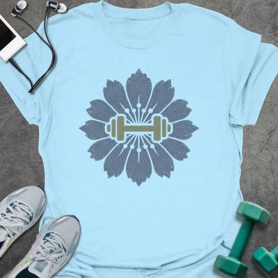 Cornflower Dumbbell T-Shirt - Gym Graphic Tee - Gift for Gym Lovers - Unisex