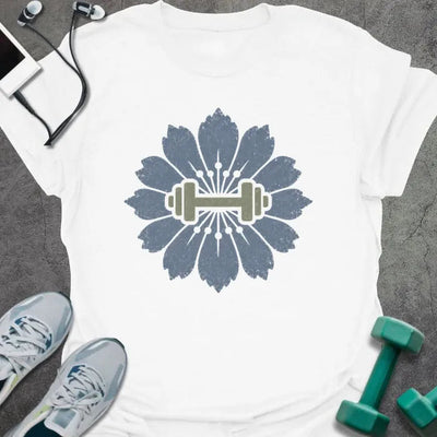 Cornflower Dumbbell T-Shirt - Gym Graphic Tee - Gift for Gym Lovers - Unisex