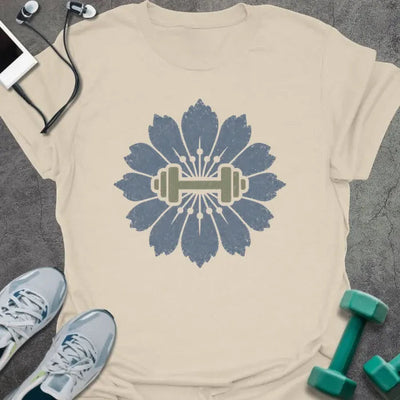 Cornflower Dumbbell T-Shirt - Gym Graphic Tee - Gift for Gym Lovers - Unisex