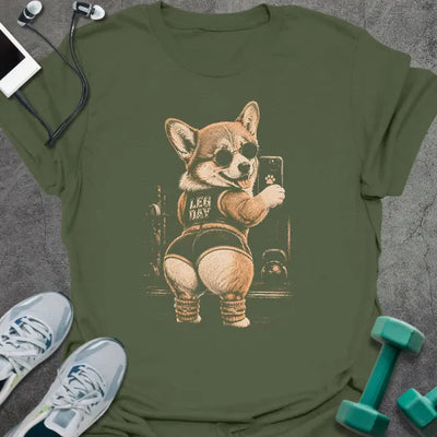 Corgi Selfies T-Shirt - Gym Graphic Tee - Gift for Gym Lovers - Unisex