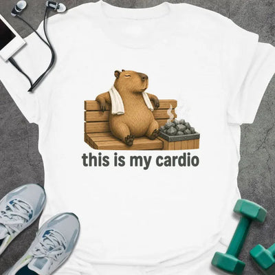 Cardio Capybara T-Shirt - Gym Graphic Tee - Gift for Gym Lovers - Unisex
