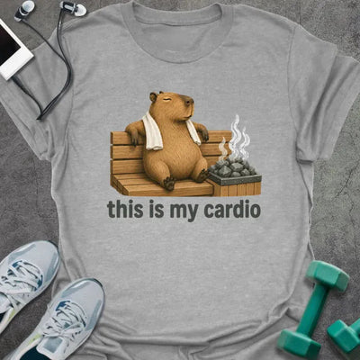 Cardio Capybara T-Shirt - Gym Graphic Tee - Gift for Gym Lovers - Unisex