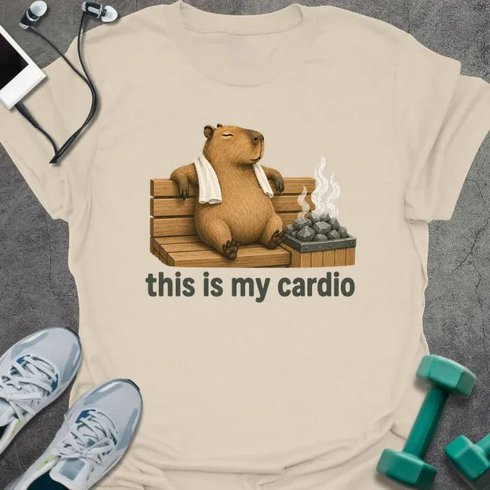 Cardio Capybara T-Shirt - Gym Graphic Tee - Gift for Gym Lovers - Unisex