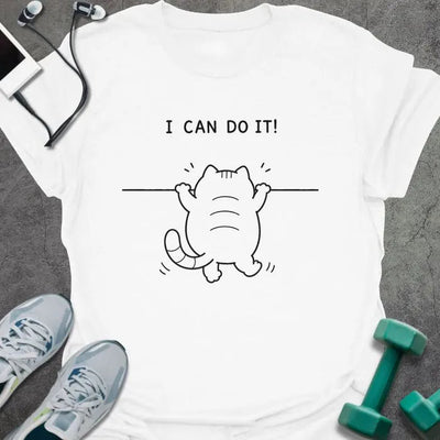 Cat Pullup T-Shirt - Gym Graphic Tee - Gift for Gym Lovers - Unisex