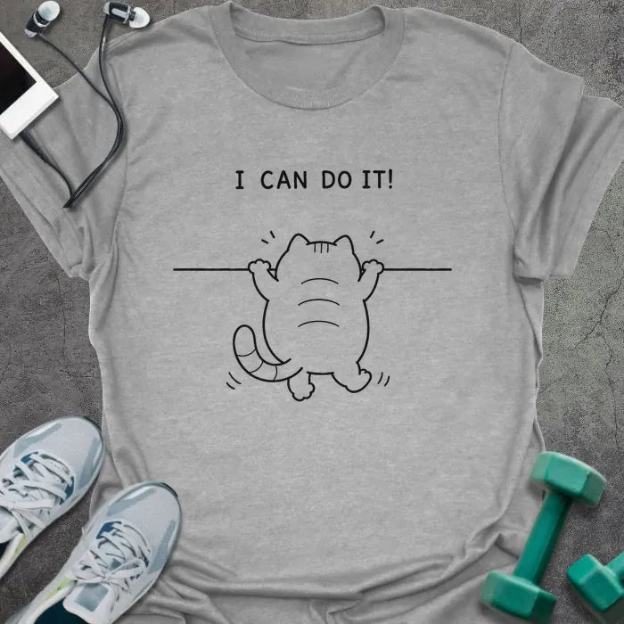 Cat Pullup T-Shirt - Gym Graphic Tee - Gift for Gym Lovers - Unisex