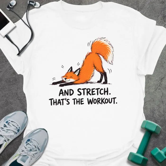 Fox Stretch T-Shirt - Gym Graphic Tee - Gift for Gym Lovers - Unisex