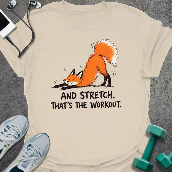 Fox Stretch T-Shirt - Gym Graphic Tee - Gift for Gym Lovers - Unisex