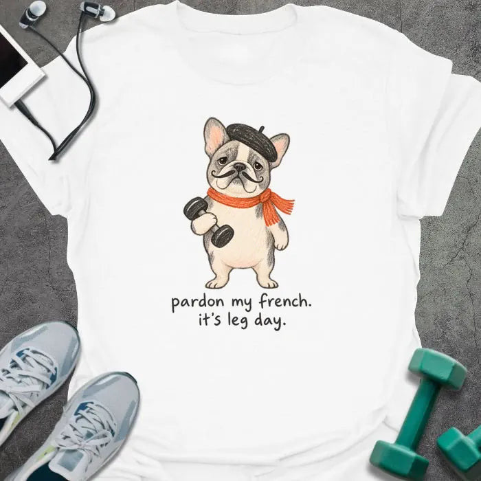 French Bulldog T-Shirt - Gym Graphic Tee - Gift for Gym Lovers - Unisex