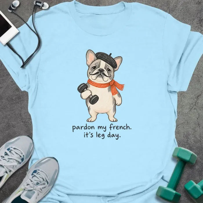 French Bulldog T-Shirt - Gym Graphic Tee - Gift for Gym Lovers - Unisex