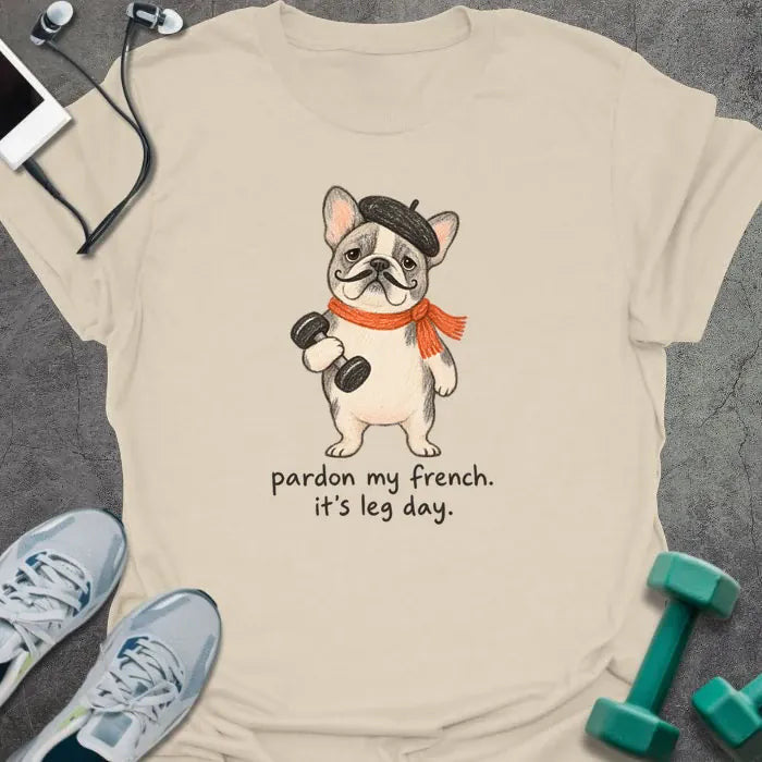 French Bulldog T-Shirt - Gym Graphic Tee - Gift for Gym Lovers - Unisex