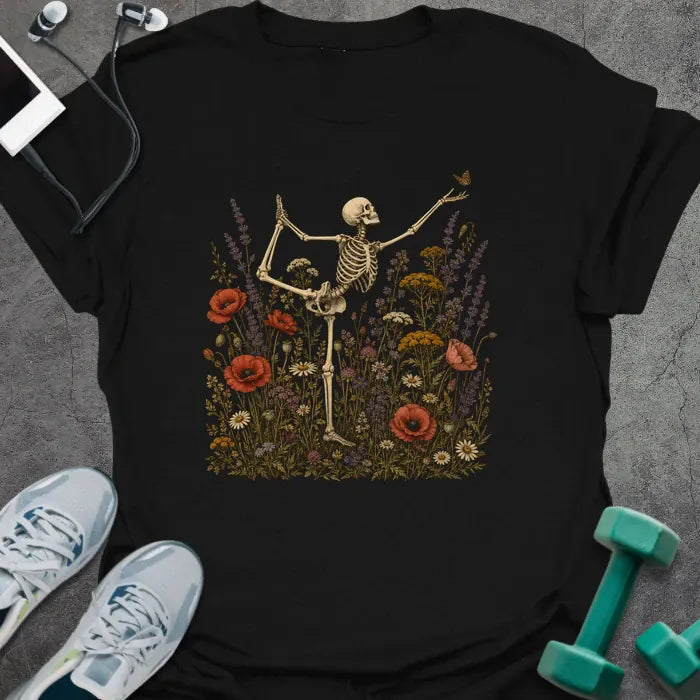 Skeleton Yoga T-Shirt - Gym Graphic Tee - Gift for Gym Lovers - Unisex