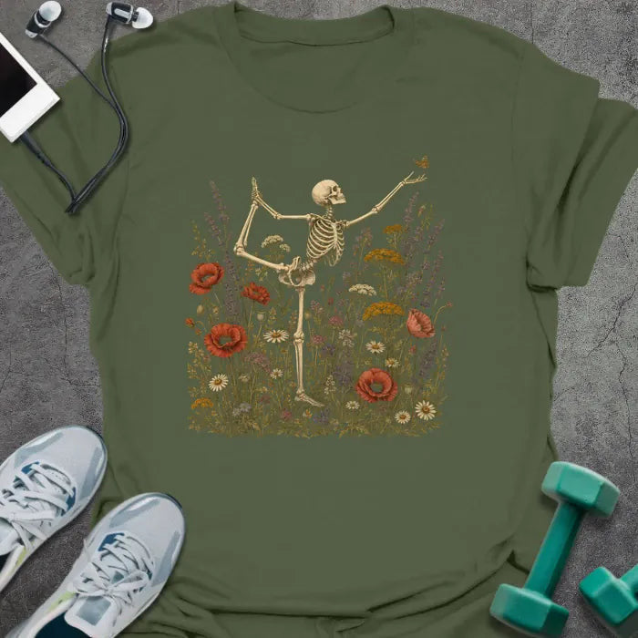 Skeleton Yoga T-Shirt - Gym Graphic Tee - Gift for Gym Lovers - Unisex
