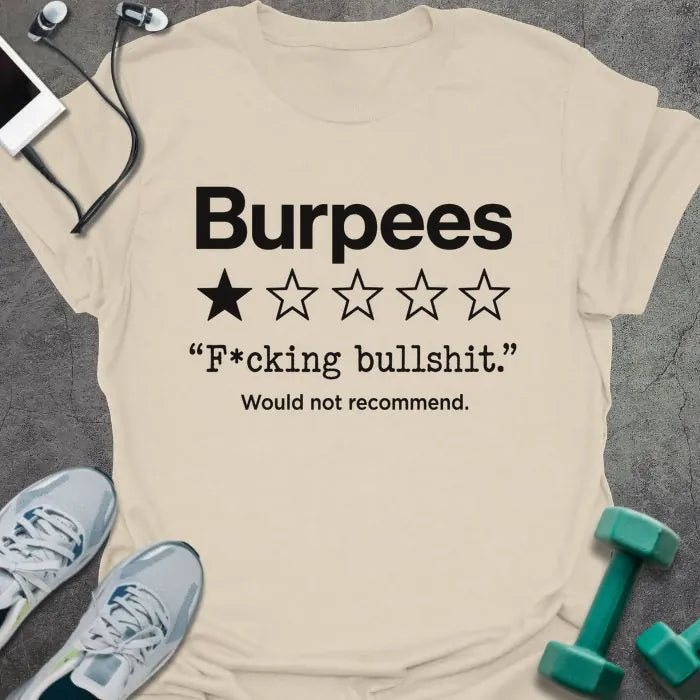 Burpee Review T-Shirt - Gym Graphic Tee - Gift for Gym Lovers - Unisex
